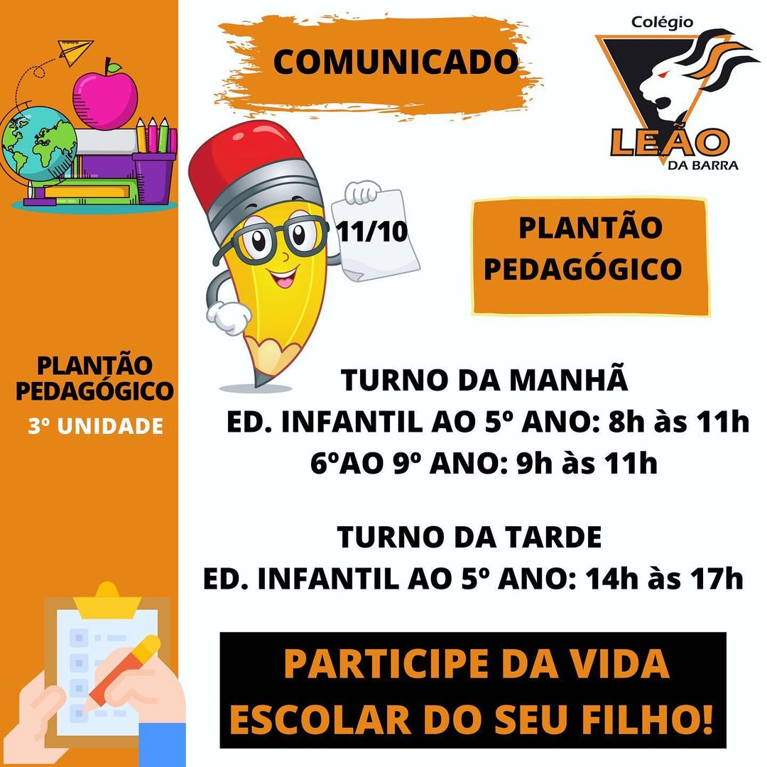 Comunicado - Plantão Pedagógico
