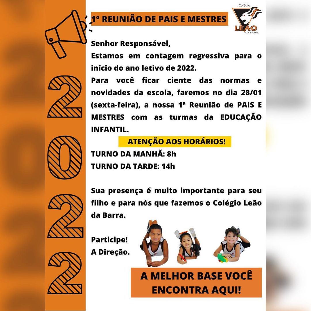 1ª Reunião de Pais e Mestres