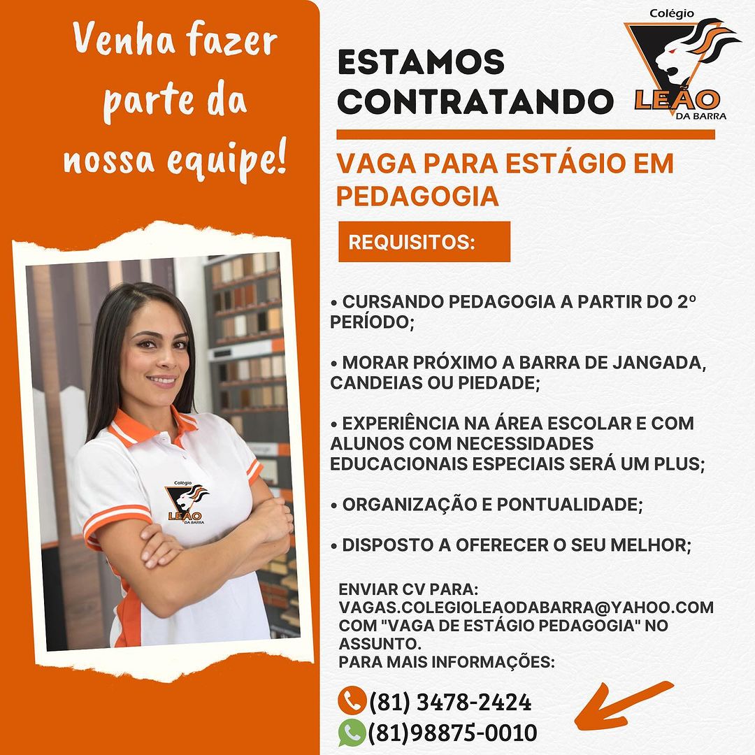 Vaga Estágio Pedagogia