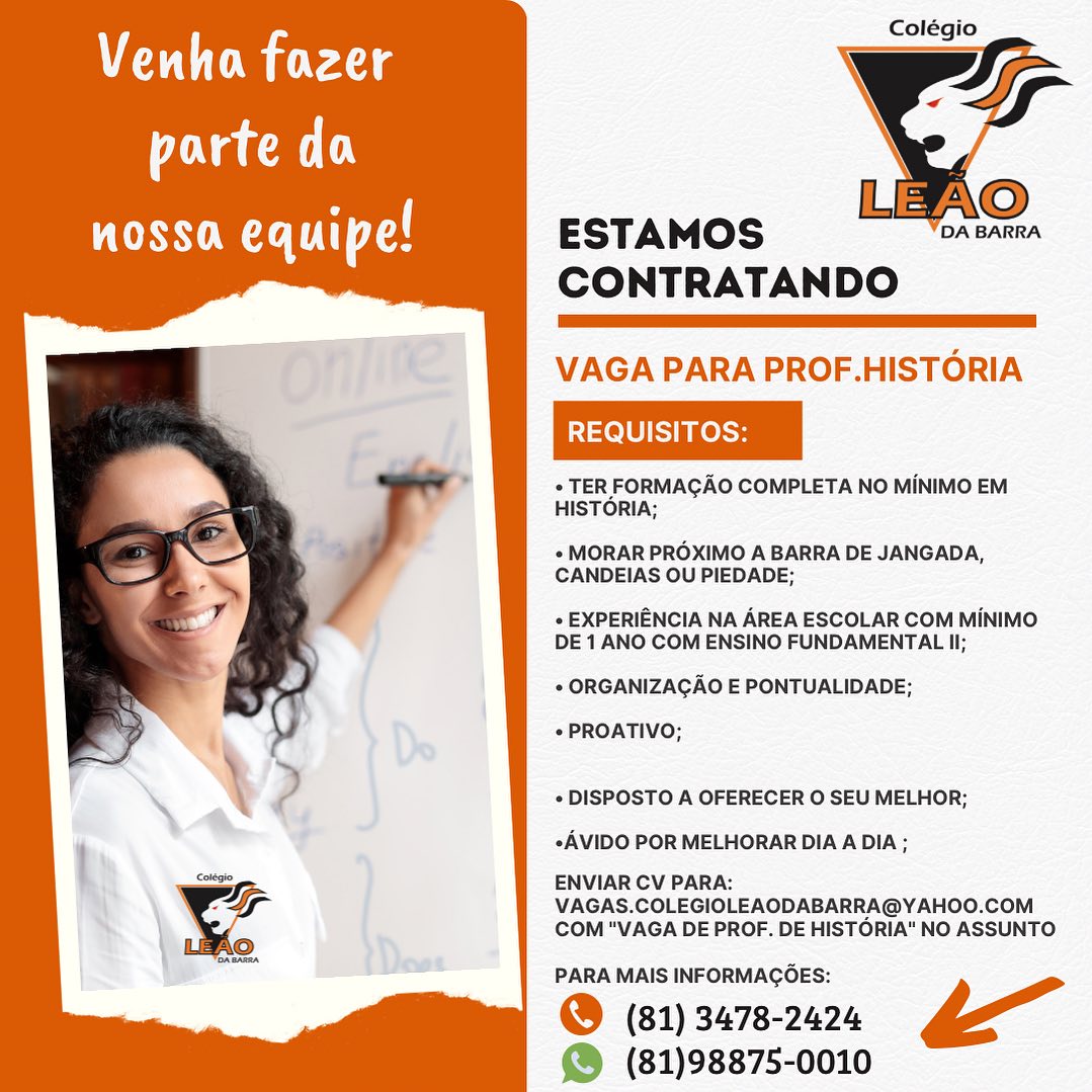 Vaga Professor de História