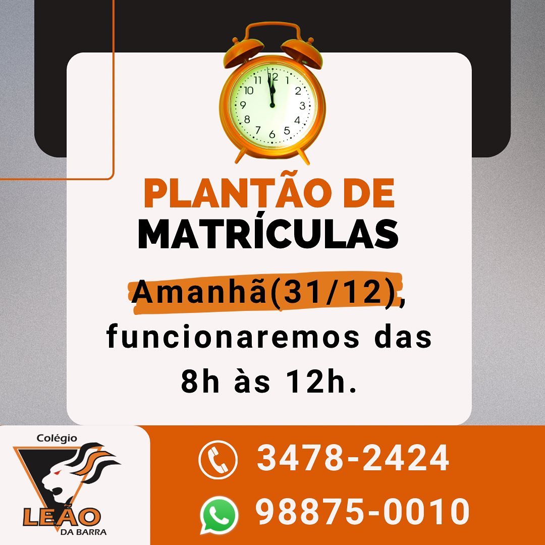 Plantão de Matrículas