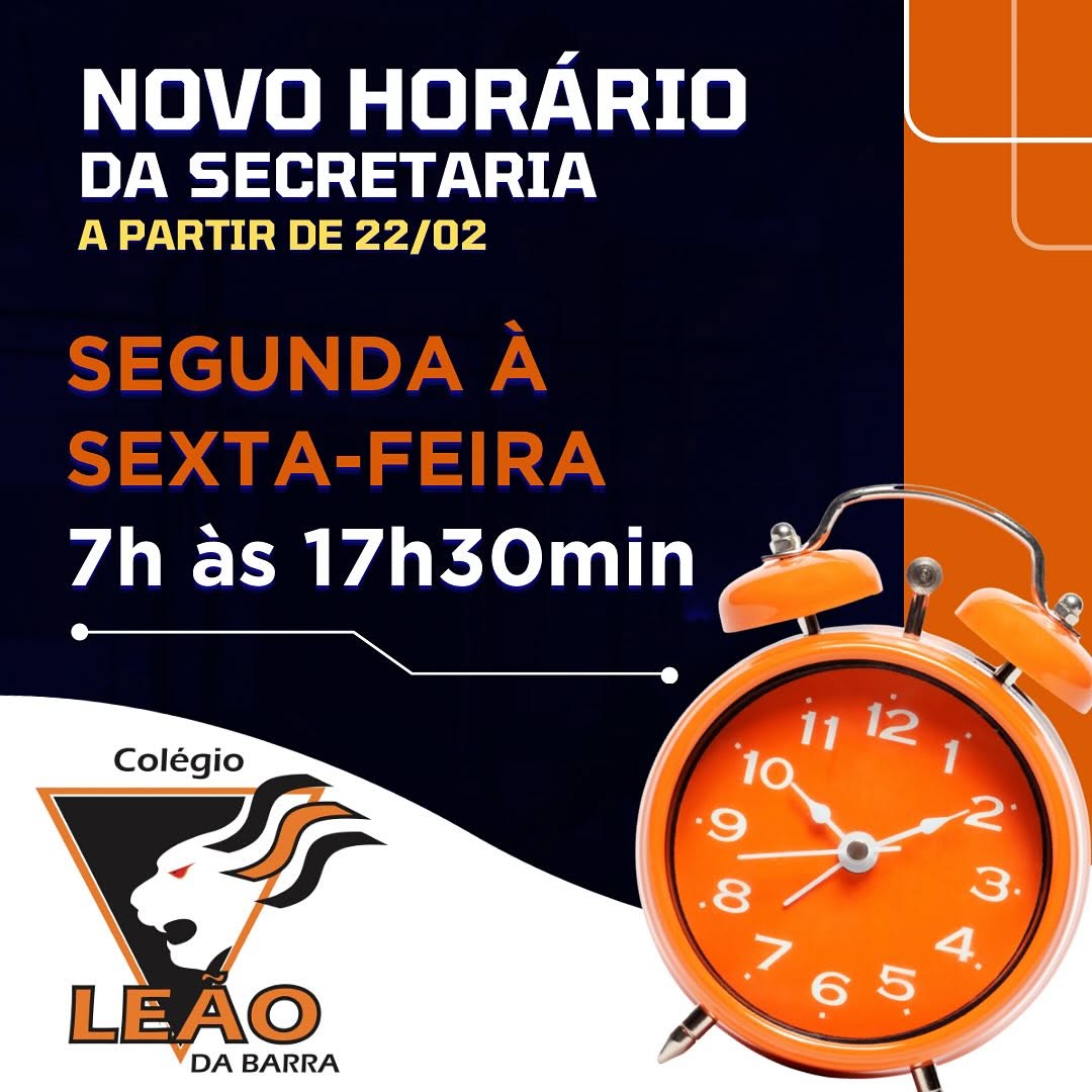 Novo Horário da Secretaria