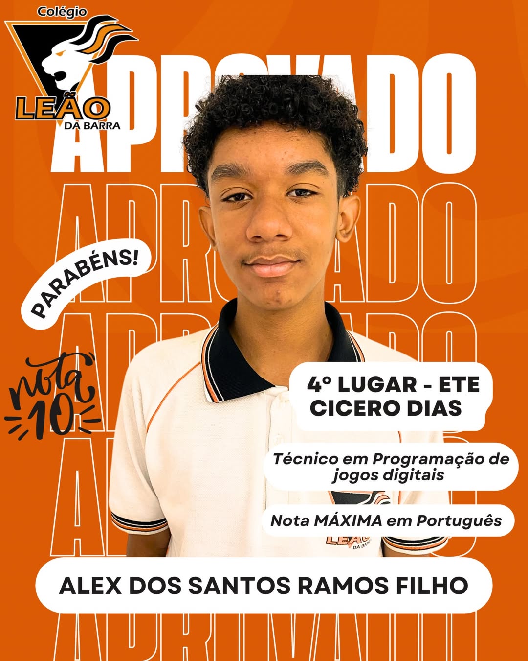 Parabéns, Alex!
