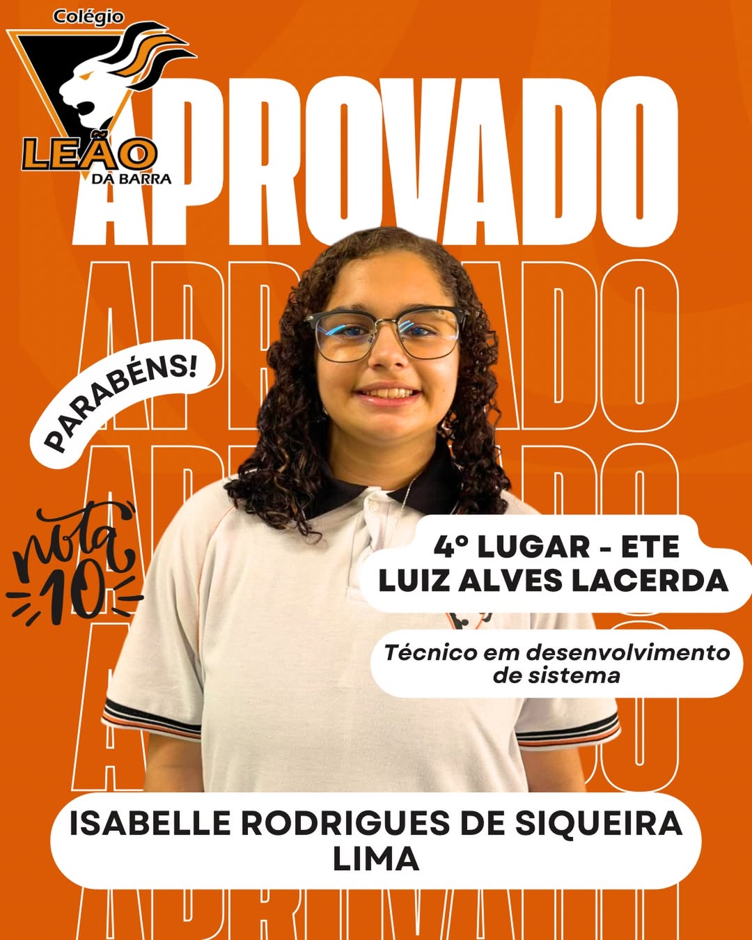 Parabéns, Isabelle!