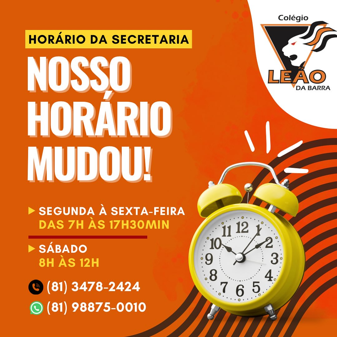 Novo Horário Secretaria