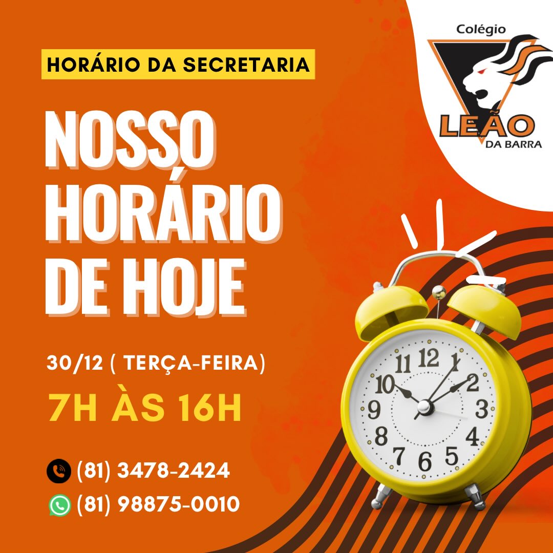 Nosso Horário de Hoje
